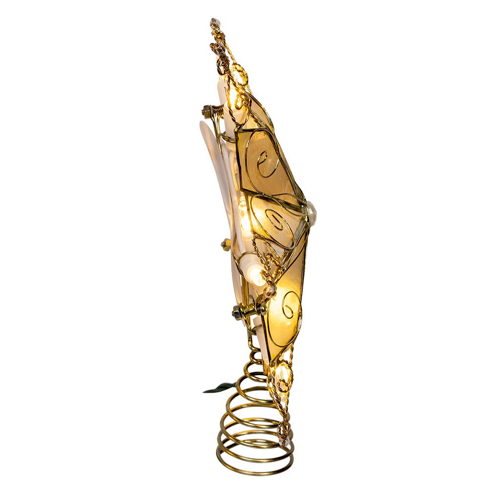 Kurt Adler 10-Light LED Star with Twisted Scroll Accents Tree Topper